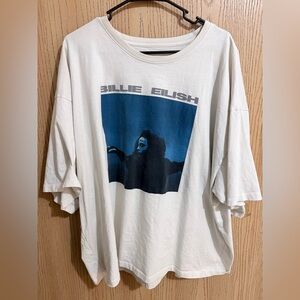 Baggy Billie Eilish White Graphic T-Shirt xxl